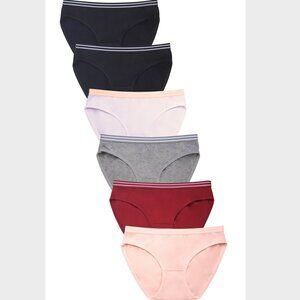 PACK OF 6 Women's Mamia Cotton Blend Solid Bikini Panty (LP1361CK3)